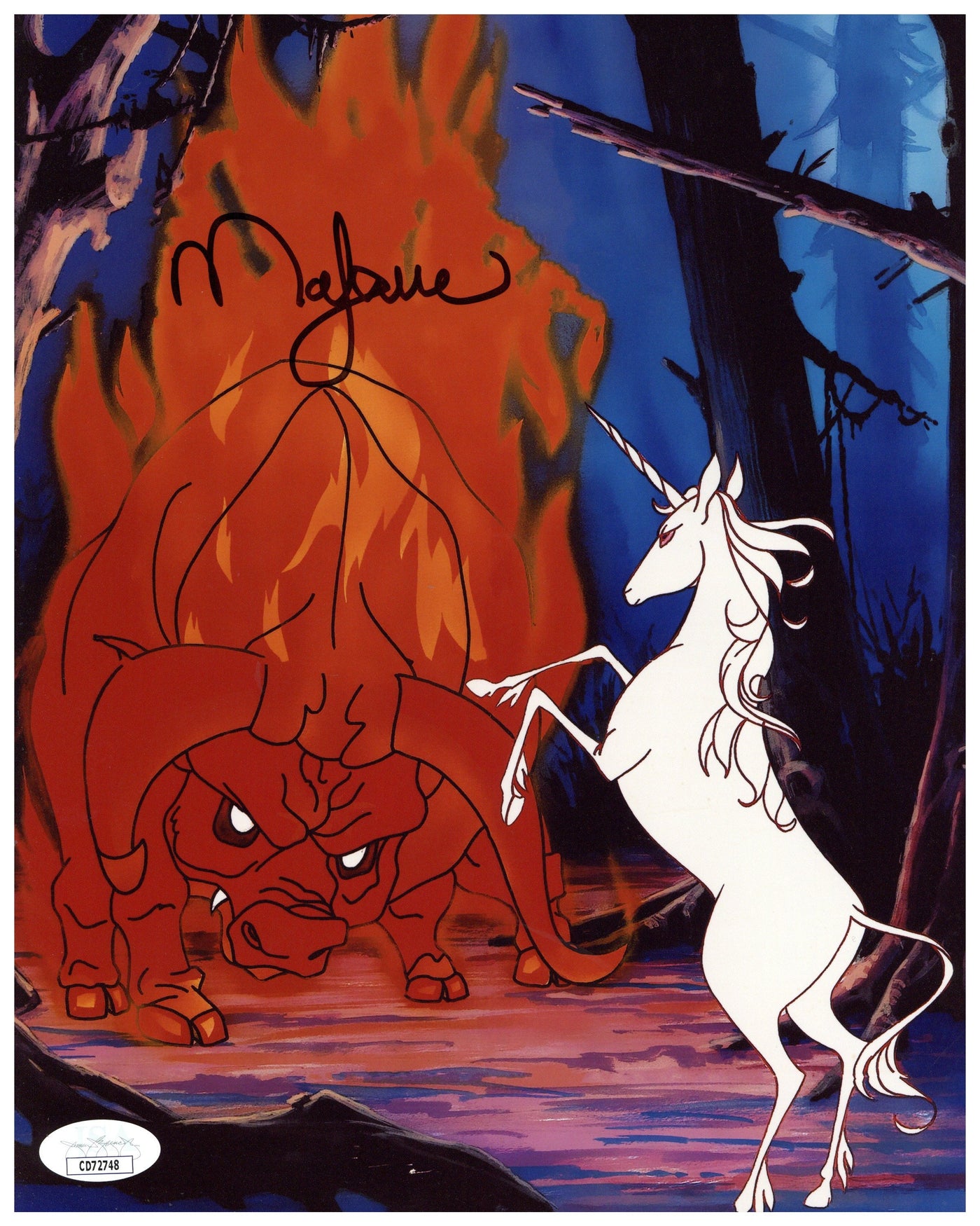 Mia Farrow Signed 8x10 Photo The Last Unicorn Autographed JSA COA