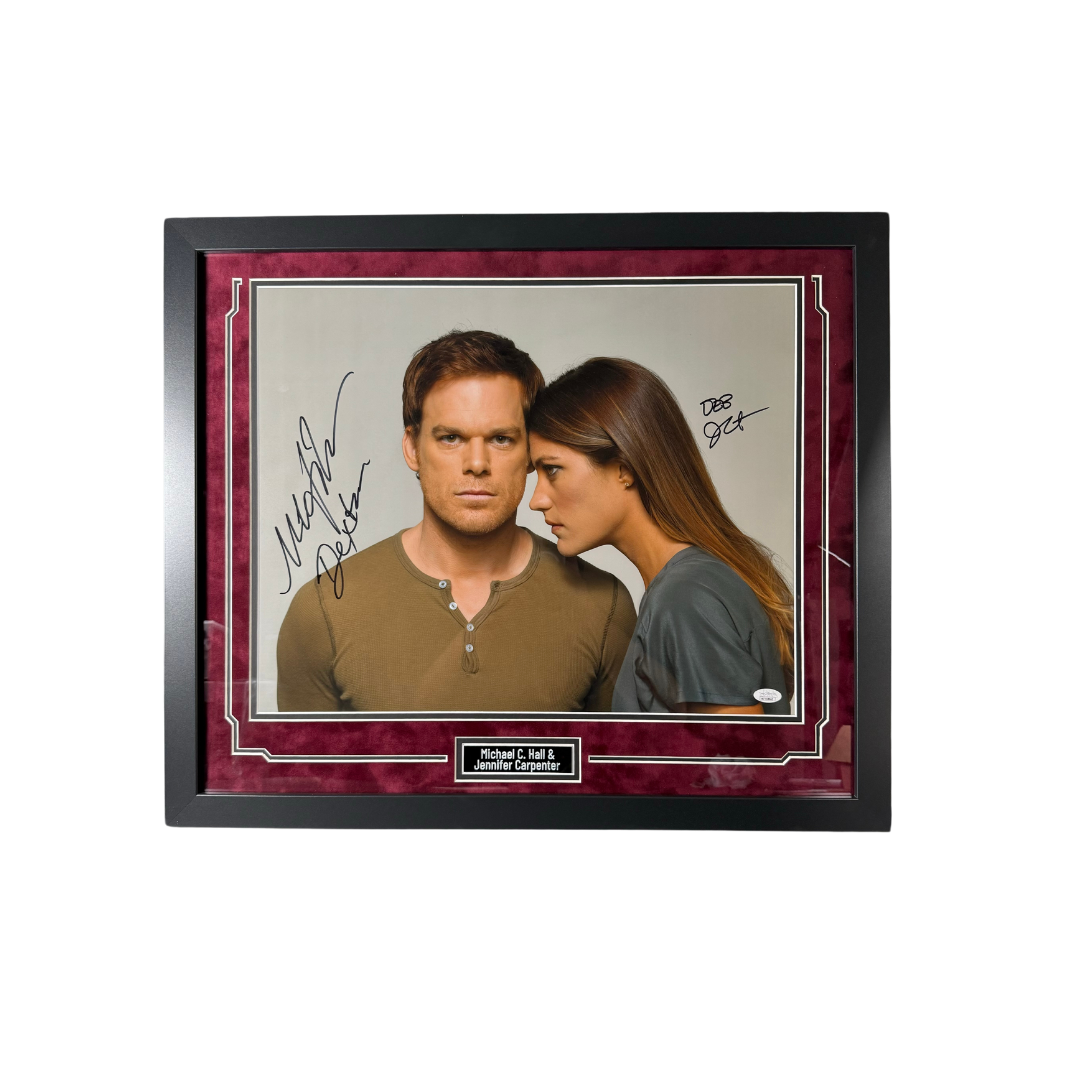 Michael C. Hall & Jennifer Carpenter 16x20 Photo Framed Dexter Signed JSA COA