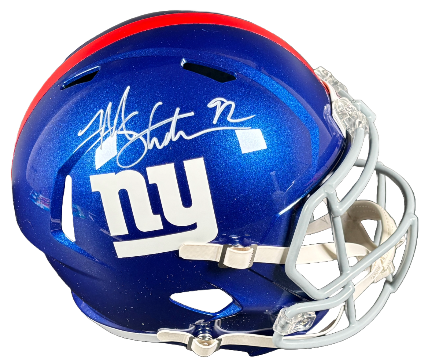 Michael Strahan Signed New York Giants F/S Flash Speed Helmet Beckett COA