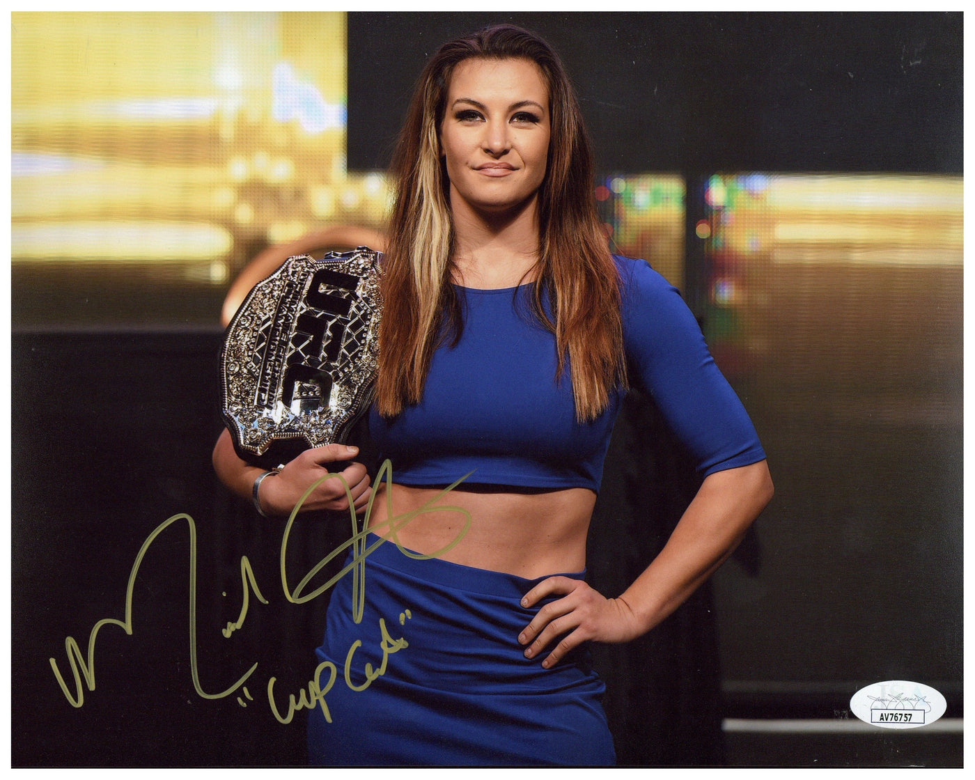 Miesha Tate Signed 8x10 Photo UFC Champion Autographed JSA COA