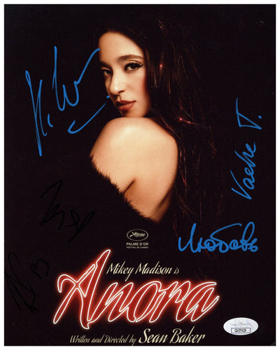 Mikey Madison Mark Eidelstein Cast Signed 8x10 Photo Anora Autograph JSA COA