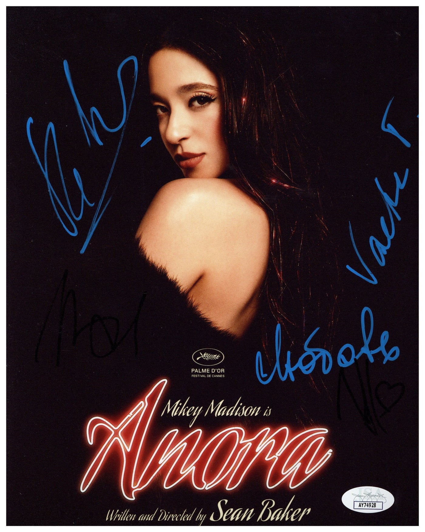 Mikey Madison Mark Eidelstein Cast Signed 8x10 Photo Anora Autograph JSA COA