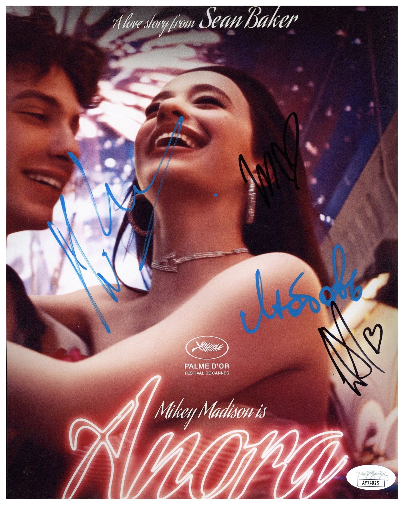 Mikey Madison Mark Eidelstein Cast Signed 8x10 Photo Anora Autographed JSA COA