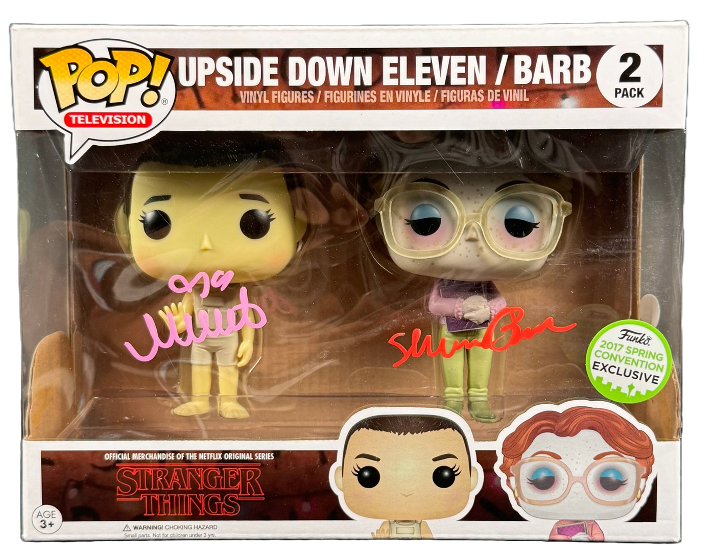 Millie Bobby Brown & Shannon Purser Signed Funko Pop Stranger Things 2-Pack JSA
