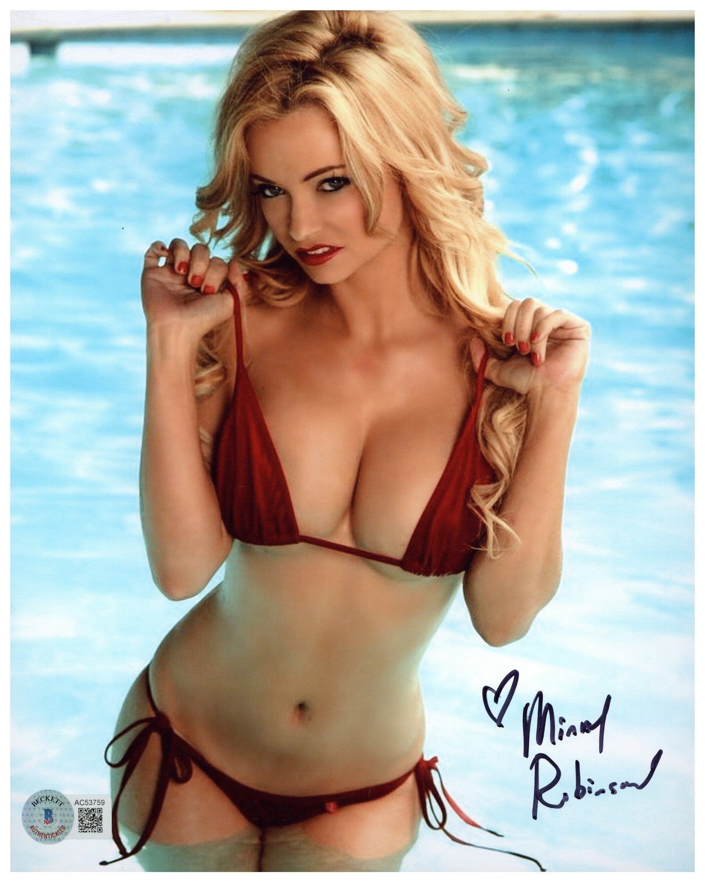 Mindy Robinson Signed 8x10 Photo Authentic Autographed BAS COA