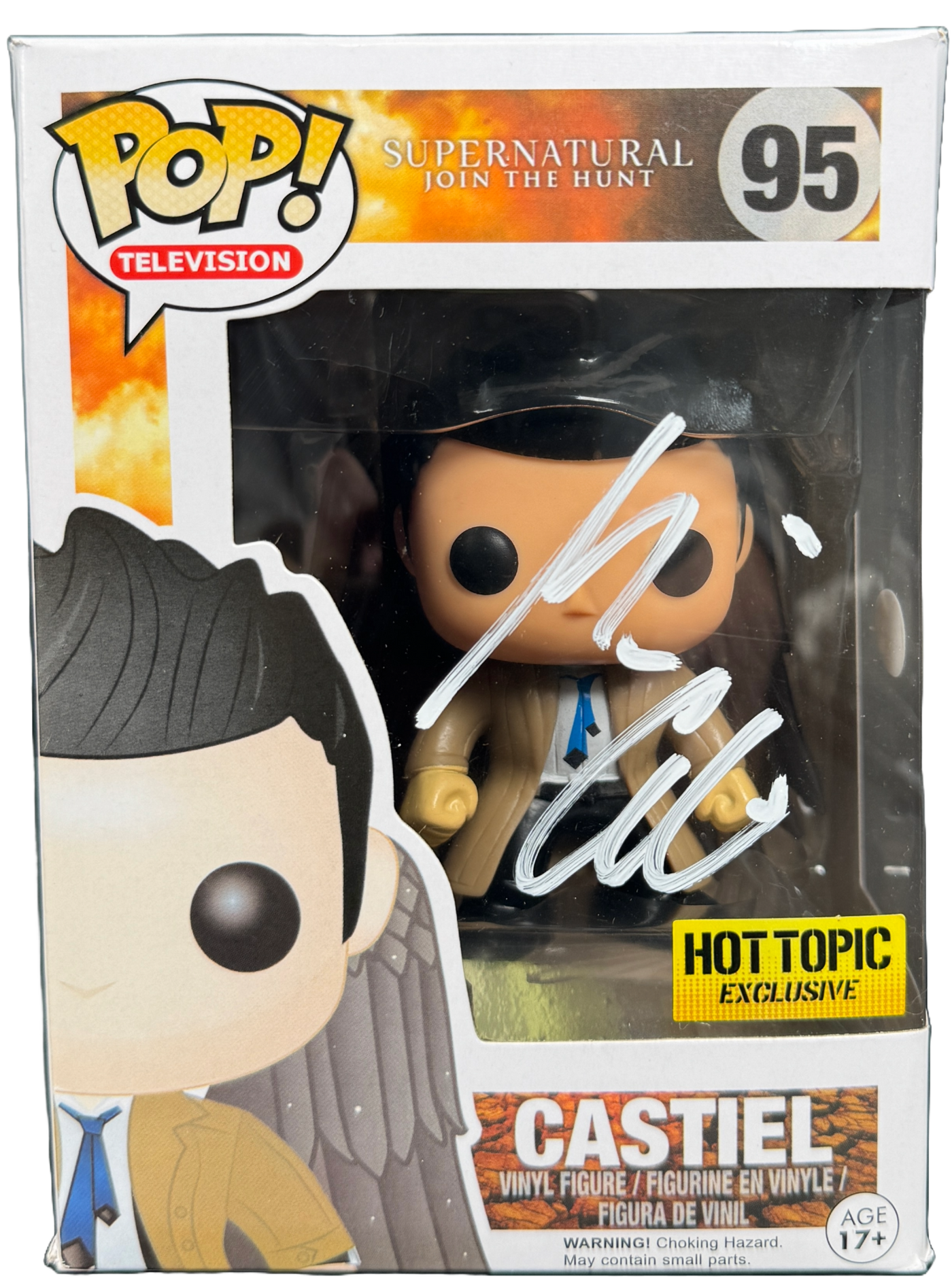 Misha Collins Signed Funko Pop Castiel Hottopic Exclusive #95 Supernatural JSA COA