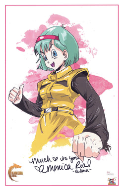 Image of Monica Rial Signed 11x17 Art Print Dragon Ball Z Bulma Autographed JSA COA