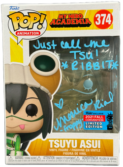 Image of Monica Rial Signed Funko Pop My Hero Academia Tsuyu Asui Froppy JSA COA