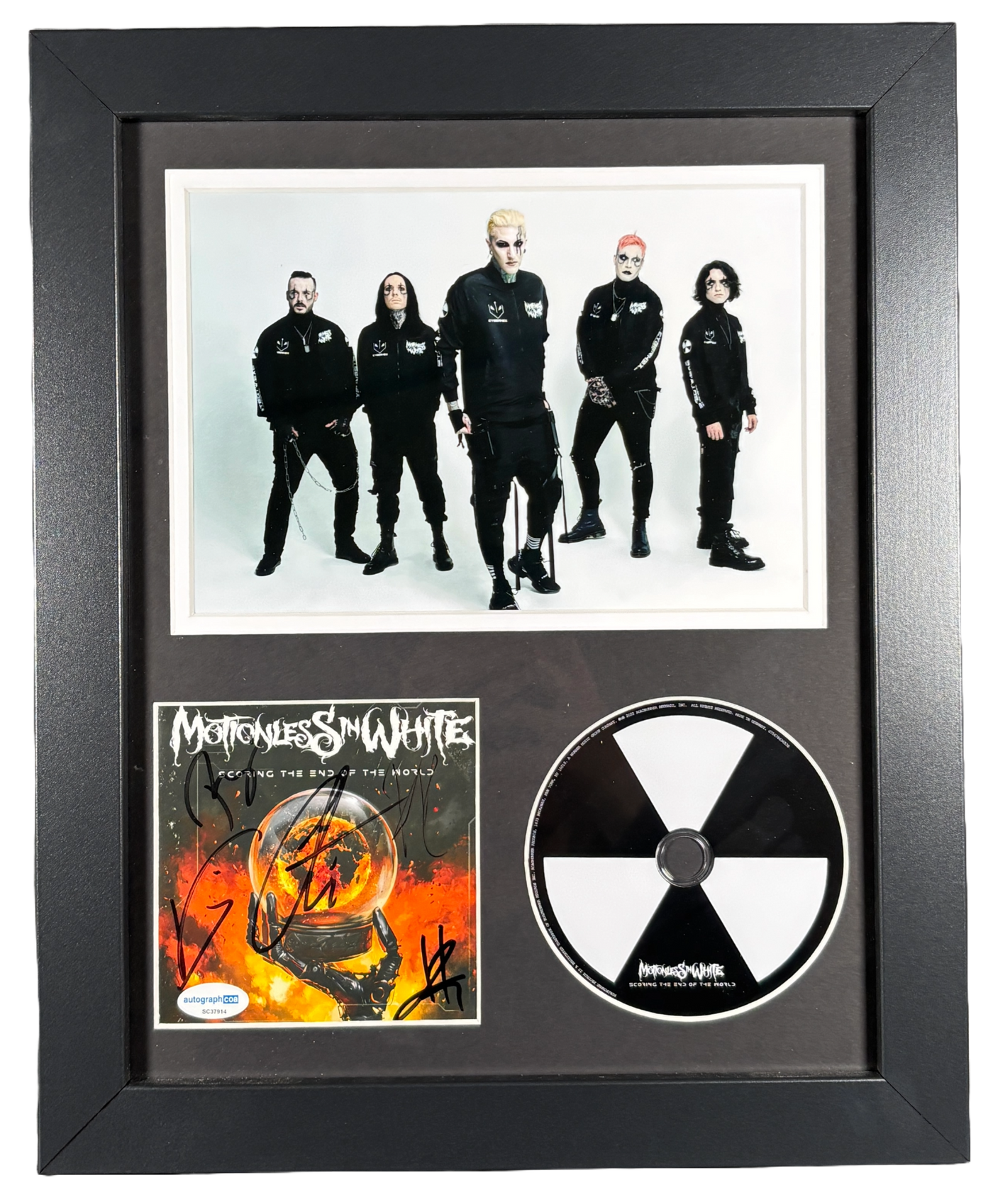 Motionless In White Signed 11x14 Framed CD Scoring The End Of The World ACOA