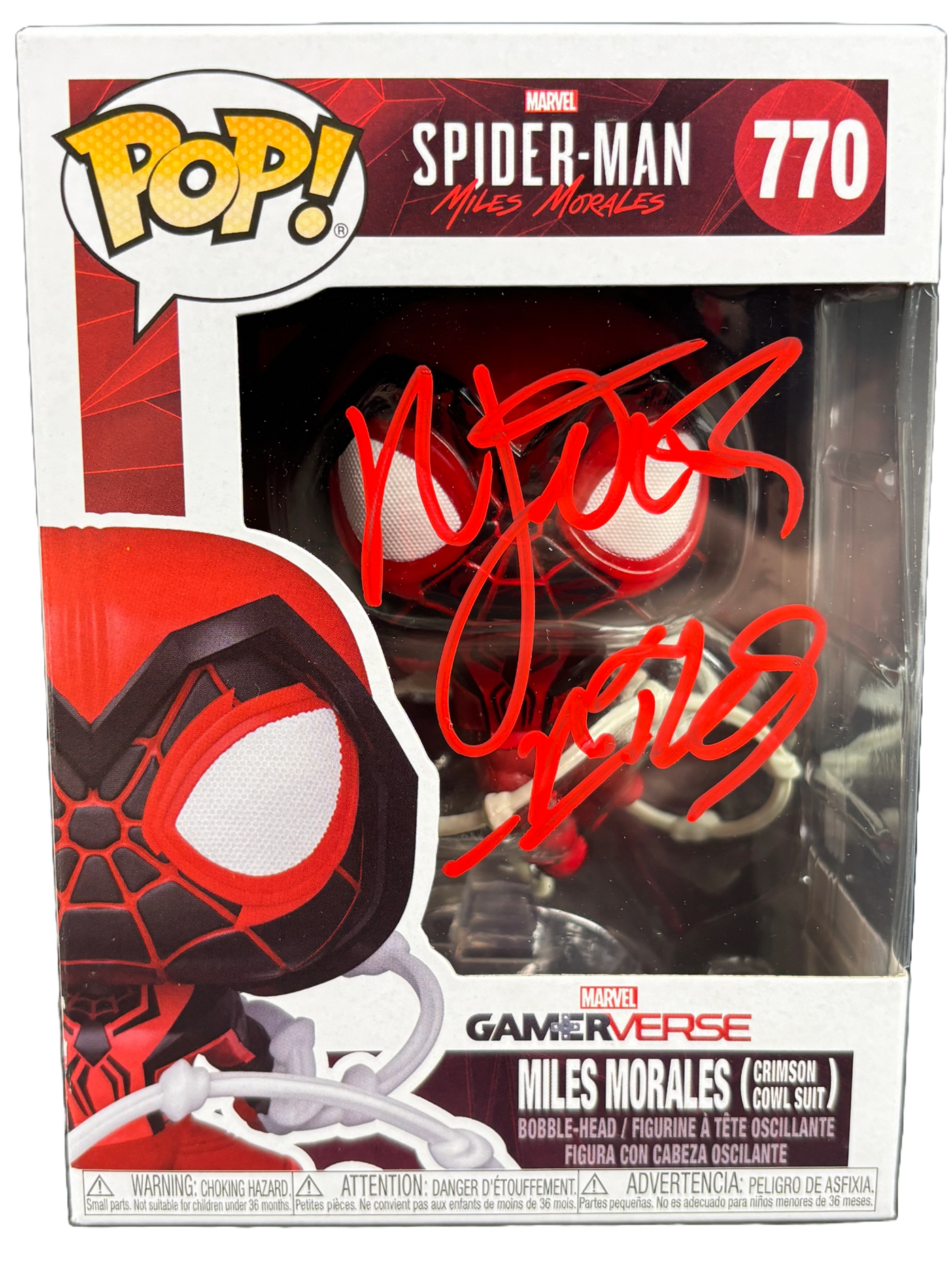 Nadji Jeter Signed Funko Pop Spider-Man Miles Morales Autographed JSA COA