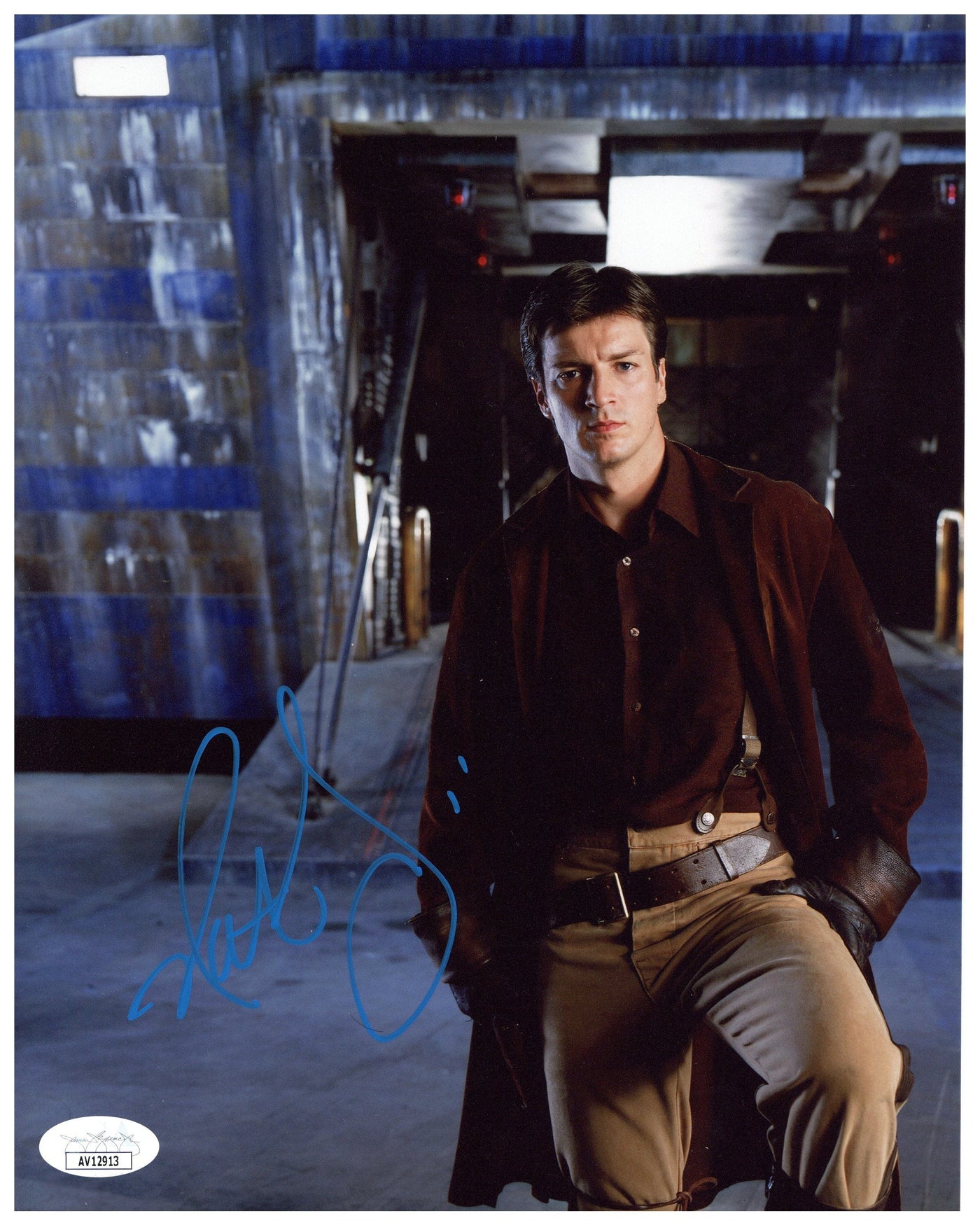 Nathan Fillion Signed 8x10 Photograph Firefly Capt Mal Reynolds Autographed JSA COA