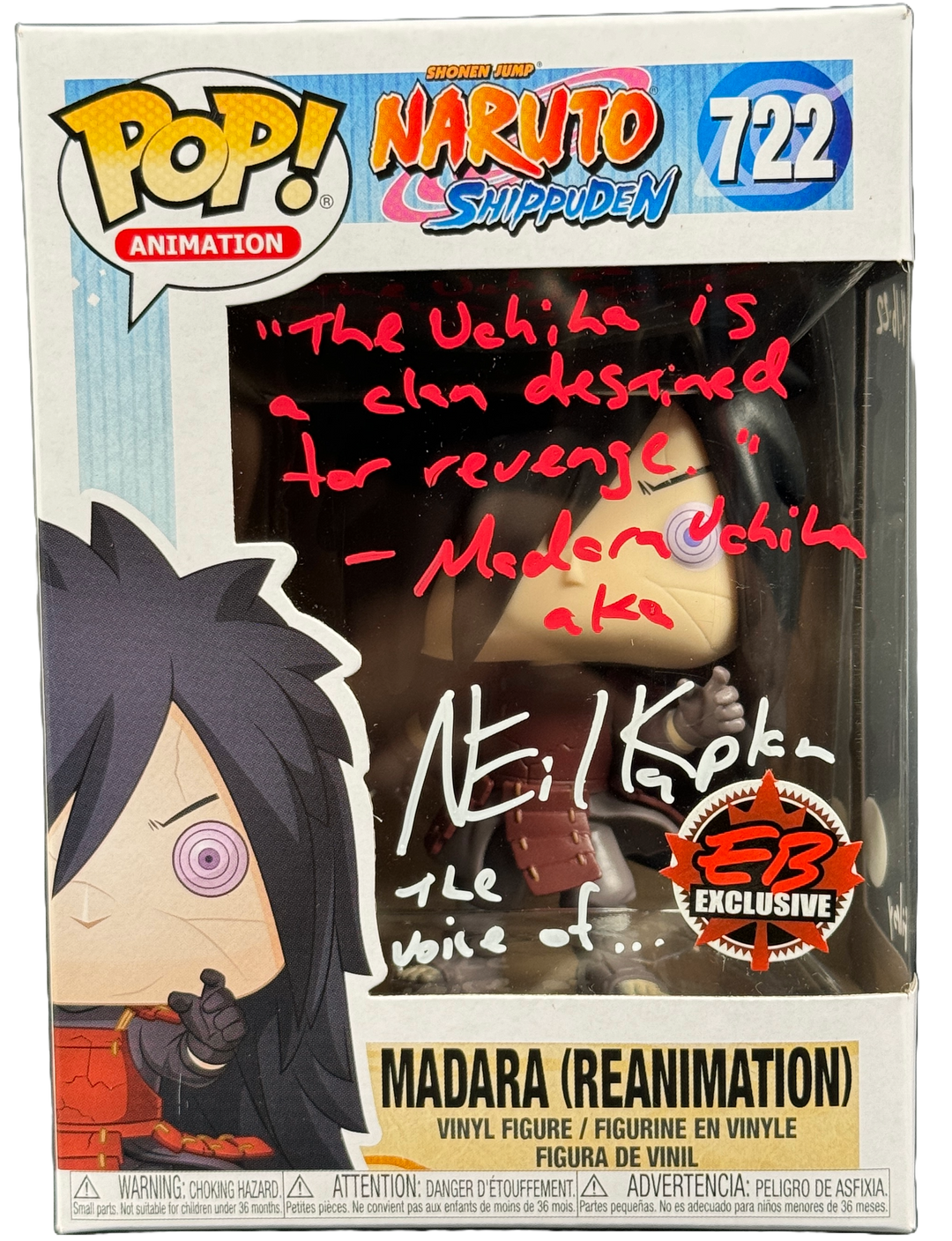 Naruto Shippuden Madara Uchiha (Six Paths) Funko Pop outlet Signed by Neil Kaplan W/COA