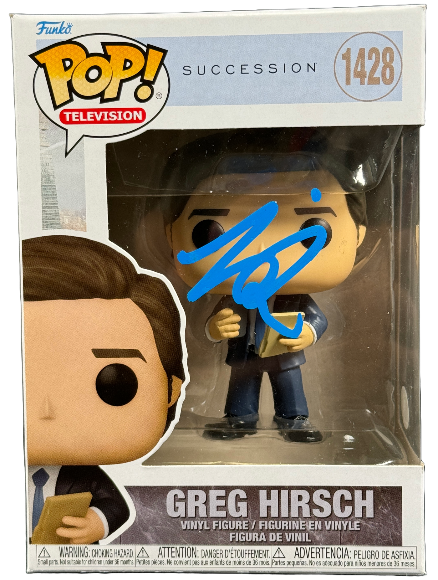 Nicholas Braun Signed Funko Pop 1428 Succession Greg Hirsch Autographed JSA COA 2