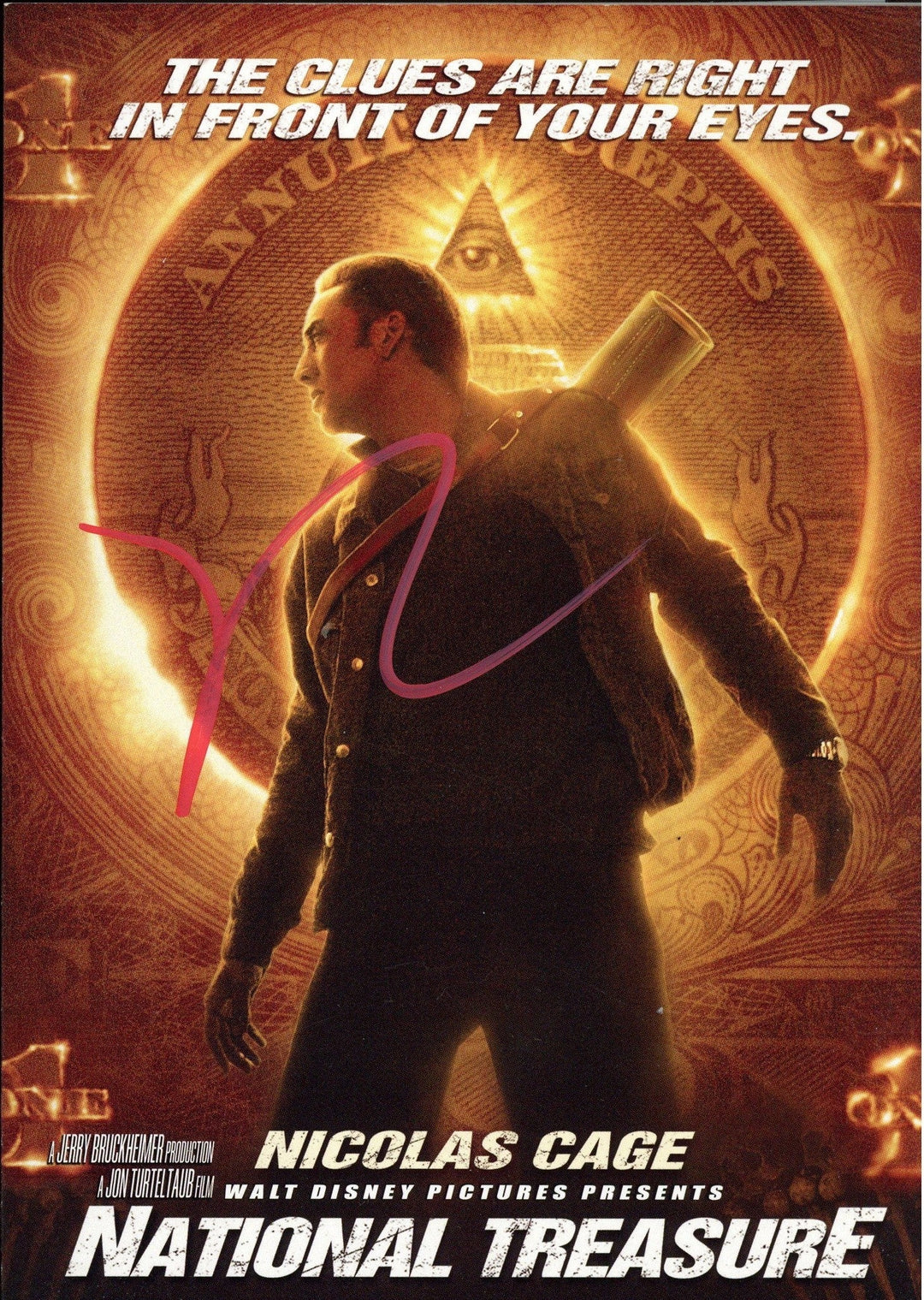 Nicolas Cage Signed 5x7 Promo Card National Treasure Autographed