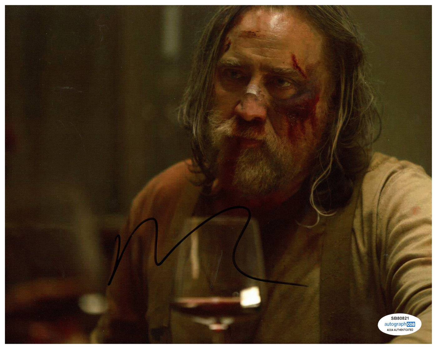 Nicolas Cage Signed 8x10 Photo Pig Authentic Autographed ACOA