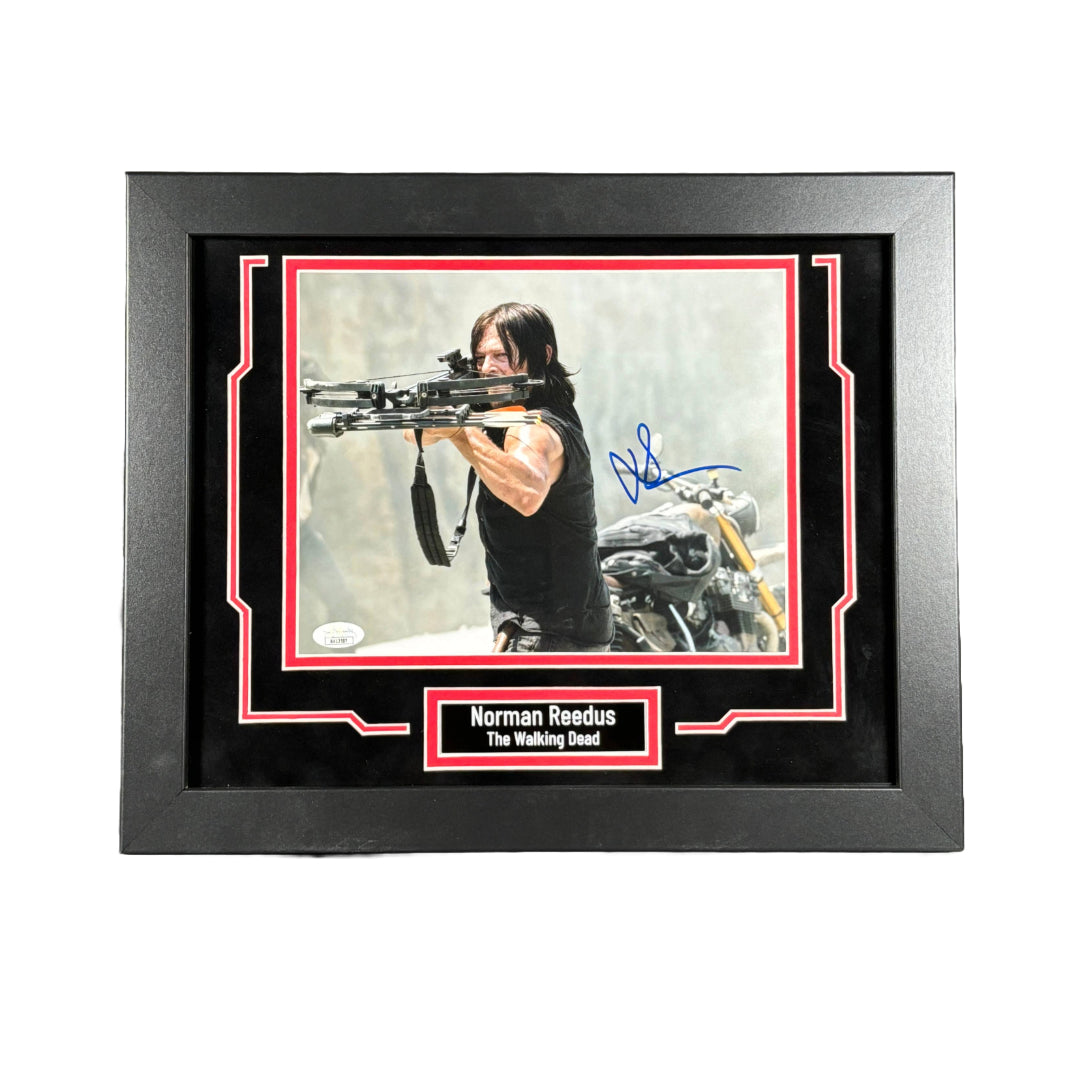 Norman Reedus Signed 8x10 Photo The Walking Dead Daryl Custom Framed JSA COA