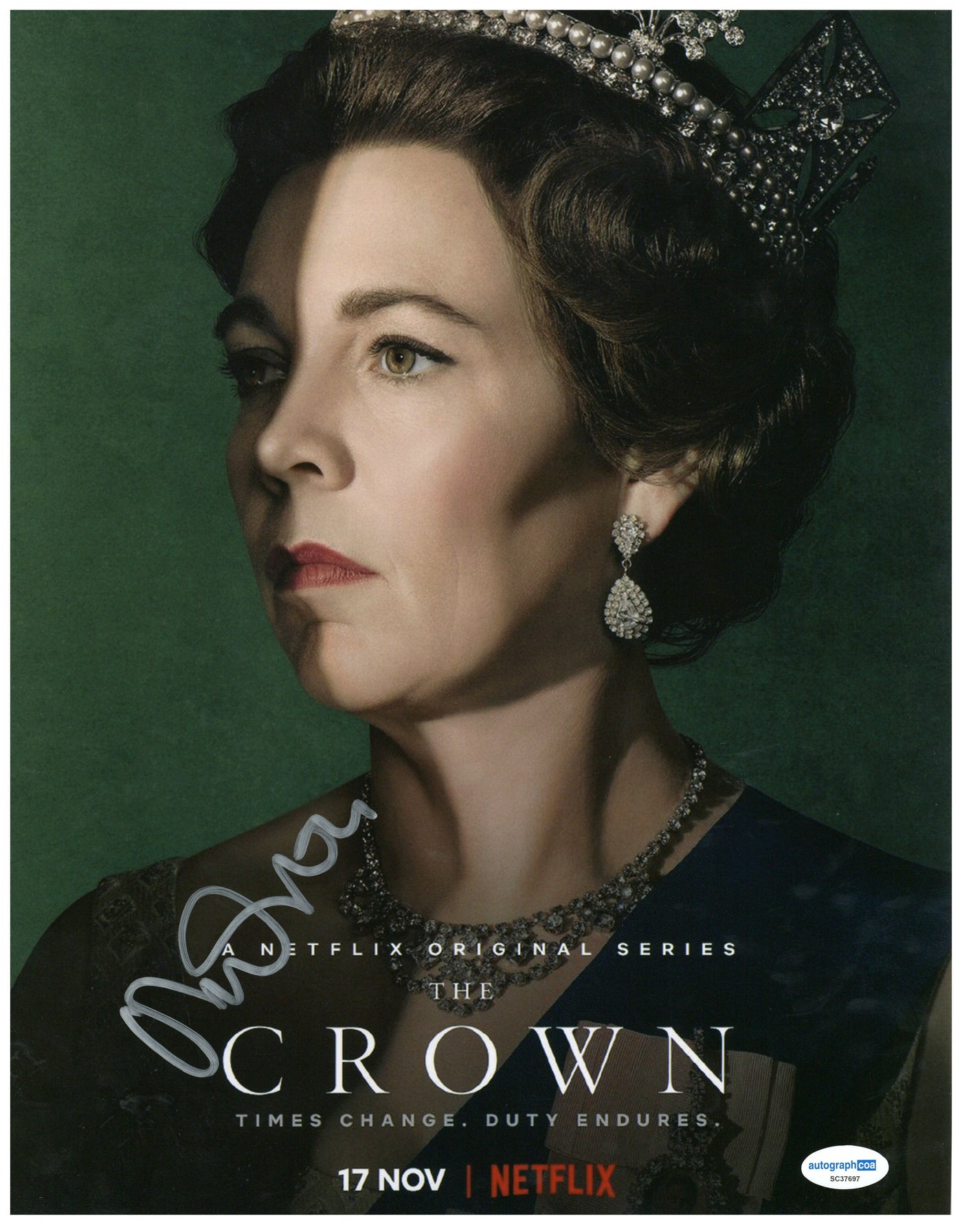 Olivia Colman Signed 11x14 Photo The Crown Authentic Autographed ACOA
