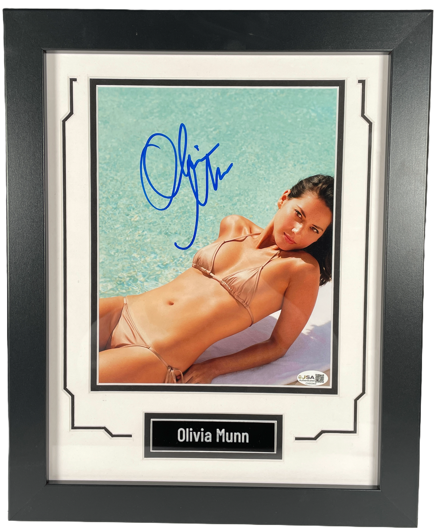 Olivia Munn Signed Custom Framed 8x10 Photo X-Men: Apocalypse JSA COA