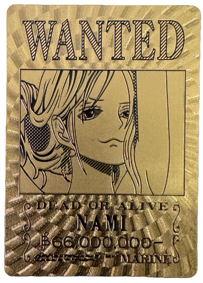 One Piece Gold Foil Wanted Poster Cards - One Piece