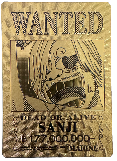 One Piece Gold Foil Wanted Poster Cards - One Piece