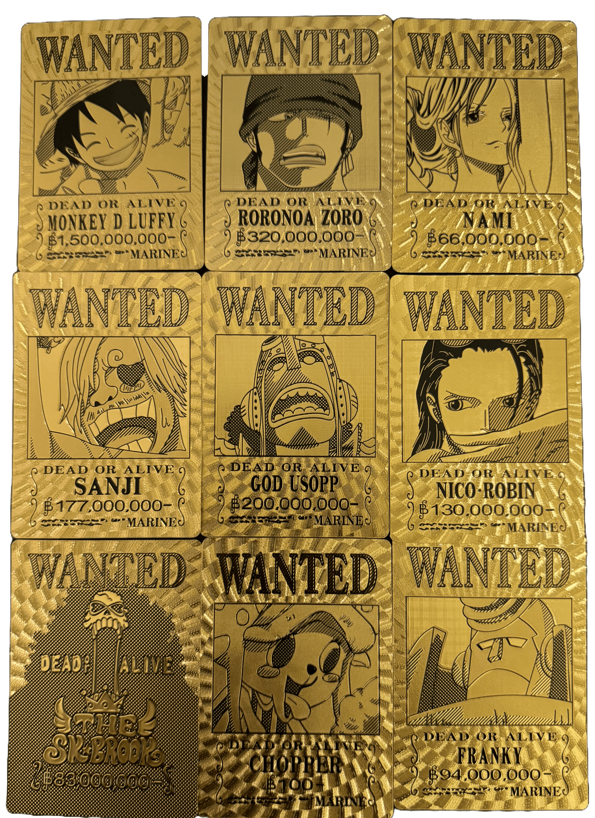 One Piece Gold Foil Wanted Poster Cards - One Piece – Zobie