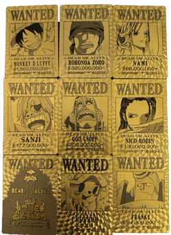 Image of One Piece Gold Foil Wanted Poster Cards - One Piece