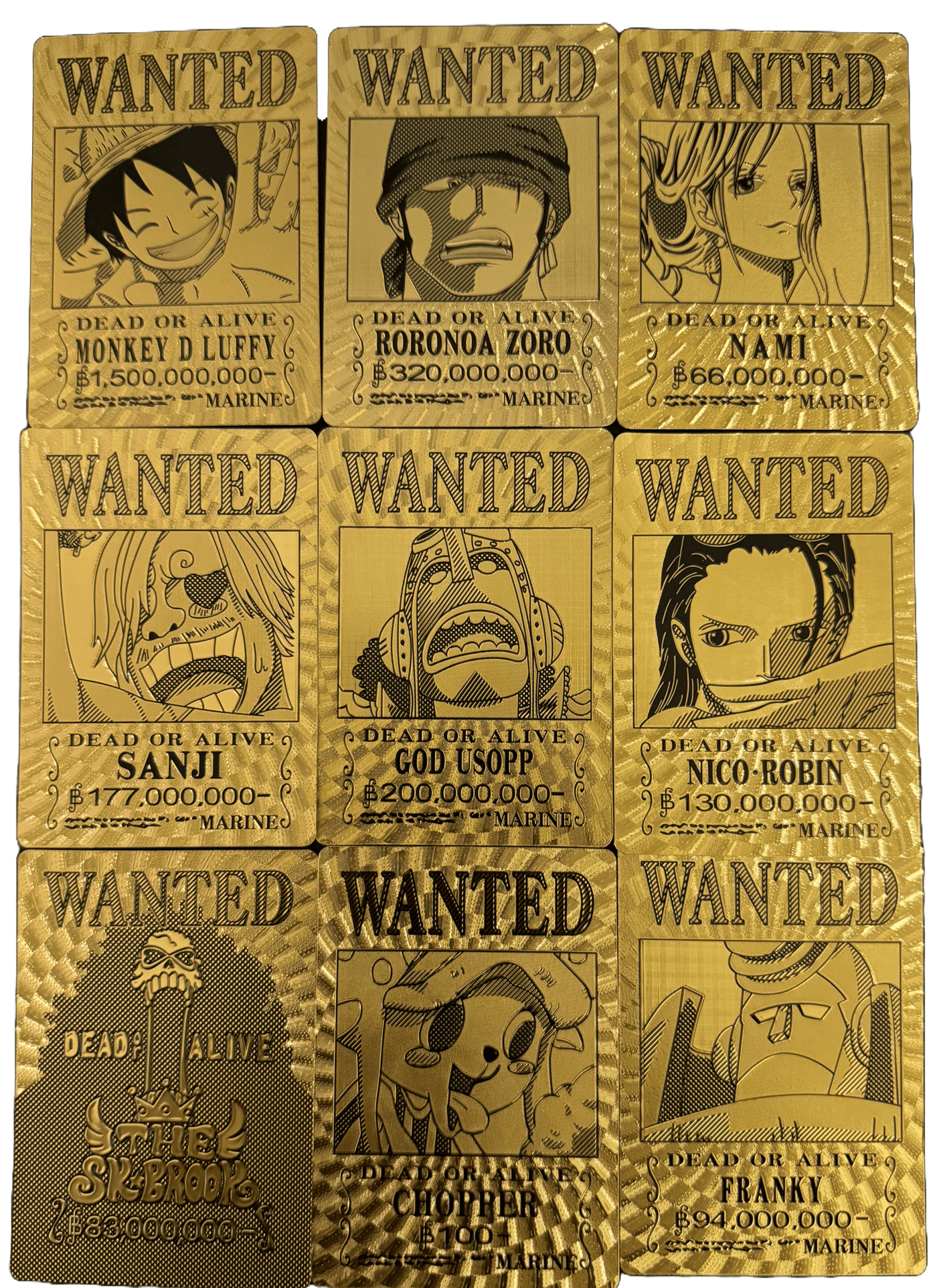 One Piece Gold Foil Wanted Poster Cards - One Piece