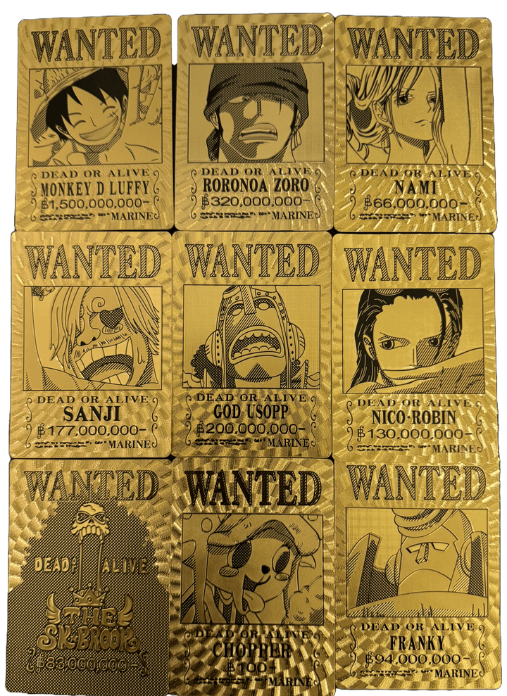 One Piece Gold Foil Wanted Poster Cards - One Piece – Zobie