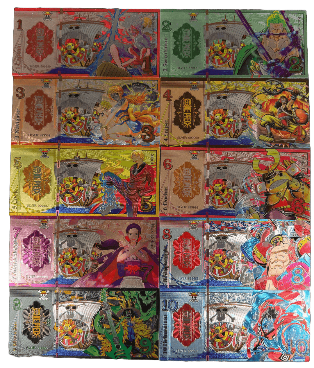 One Piece Gold Prop Bank Note - Straw Hats Luffy Zoro Nami – Zobie