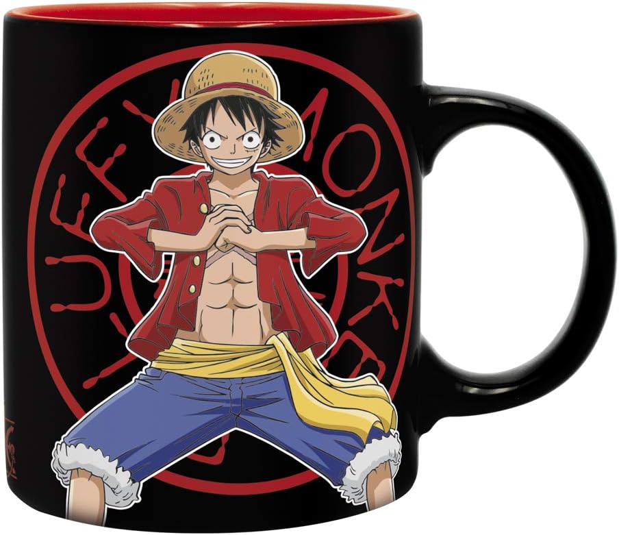 One Piece Monkey D. Luffy Black Gift Set Includes 11 Oz. Mug, Hardcover Notebook, and Keychain