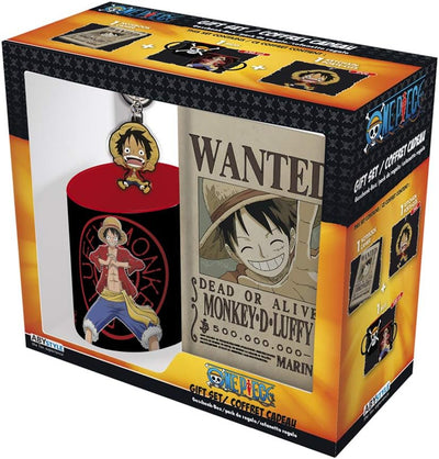 One Piece Monkey D. Luffy Black Gift Set Includes 11 Oz. Mug, Hardcover Notebook, and Keychain