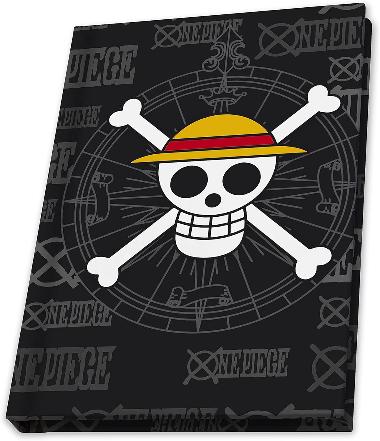 One Piece Straw Hat Jolly Roger Crew Gift Set - Glass, Notebook, and Pin Anime 3 Pcs