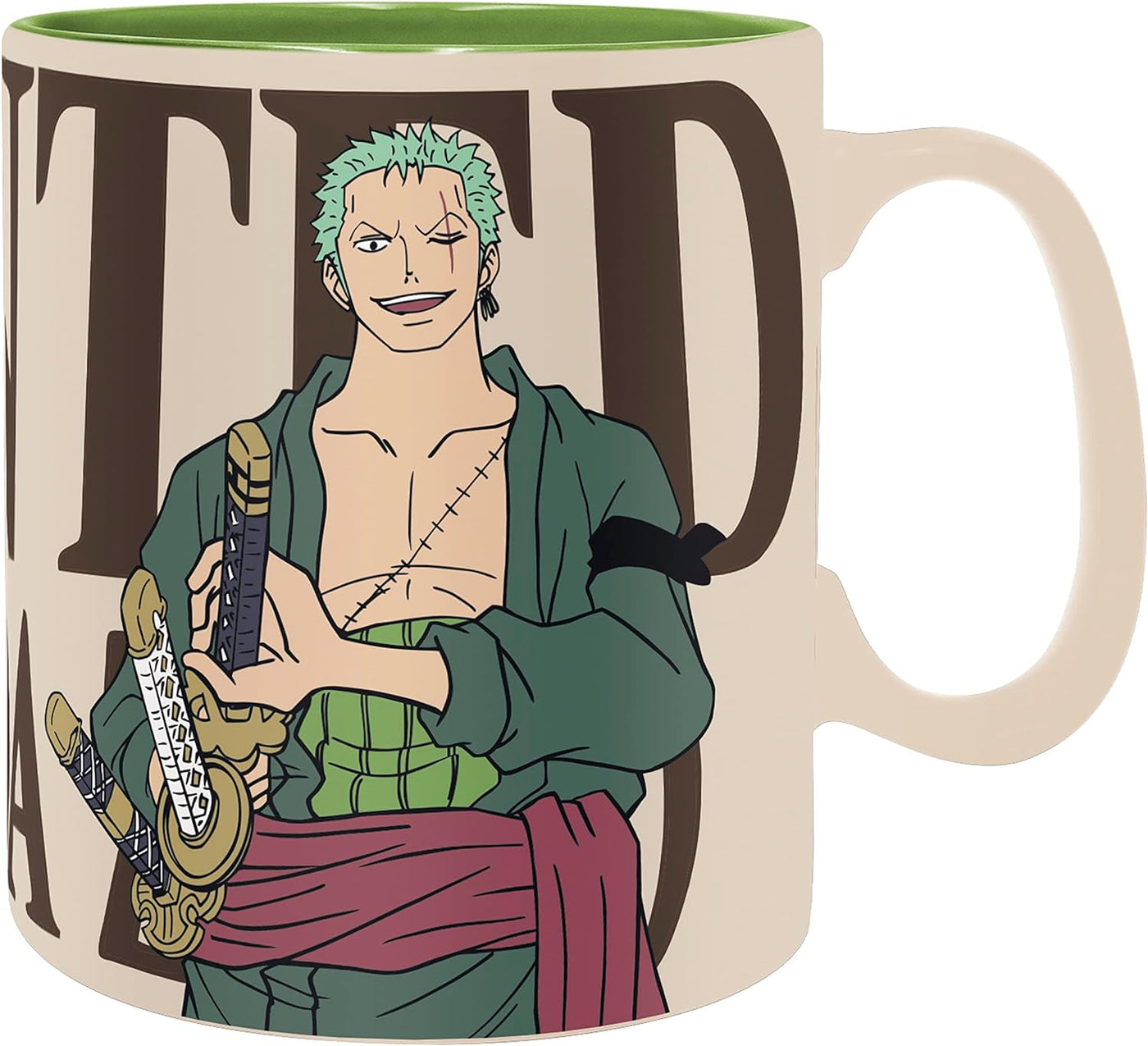 One Piece Zoro Ceramic Coffee Tea Mug 16 Oz. & Absorbent Coaster Gift Set