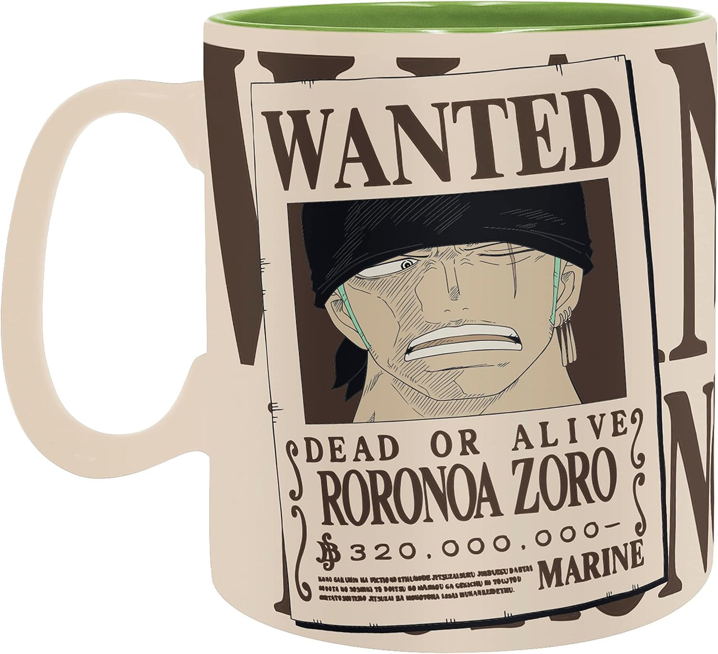 One Piece Zoro Ceramic Coffee Tea Mug 16 Oz. & Absorbent Coaster Gift Set