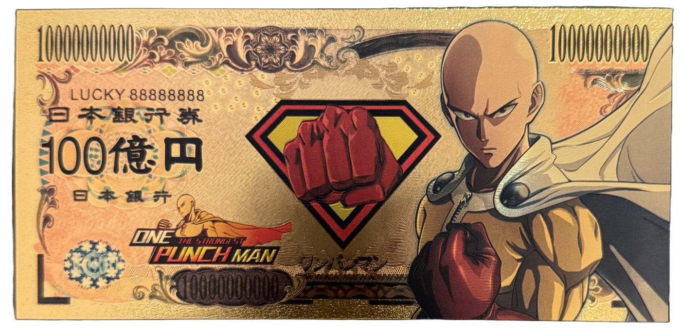 One Punch Man Prop Bank Note- One Punch Man Saitama Genos