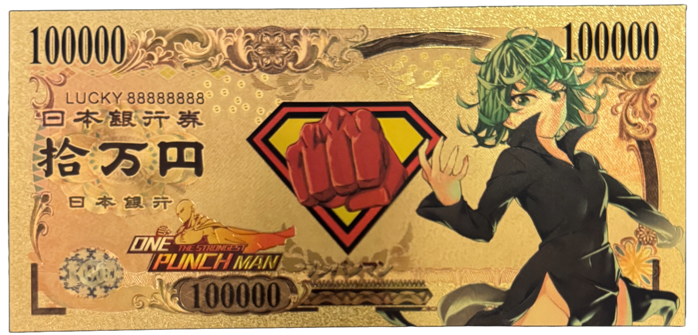 One Punch Man Prop Bank Note- One Punch Man Saitama Genos