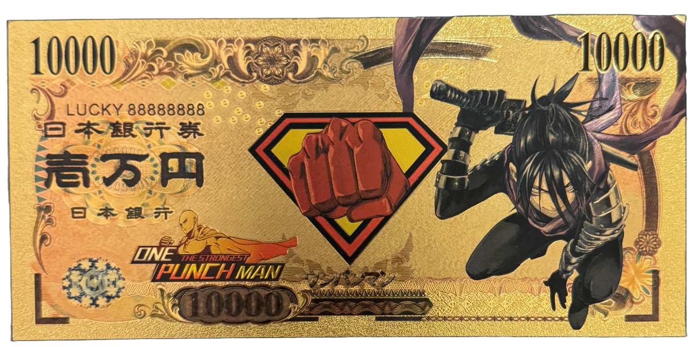 One Punch Man Prop Bank Note- One Punch Man Saitama Genos