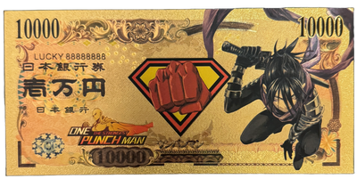 One Punch Man Prop Bank Note- One Punch Man Saitama Genos