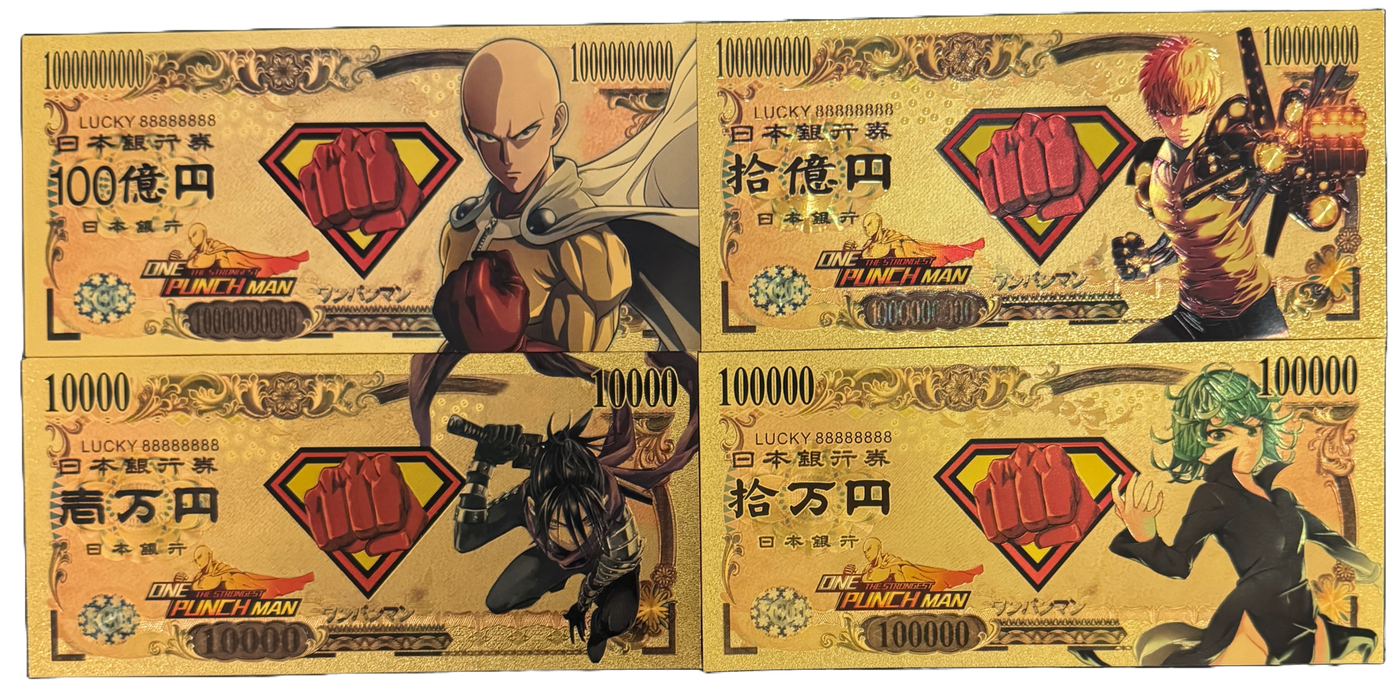 One Punch Man Prop Bank Note- One Punch Man Saitama Genos