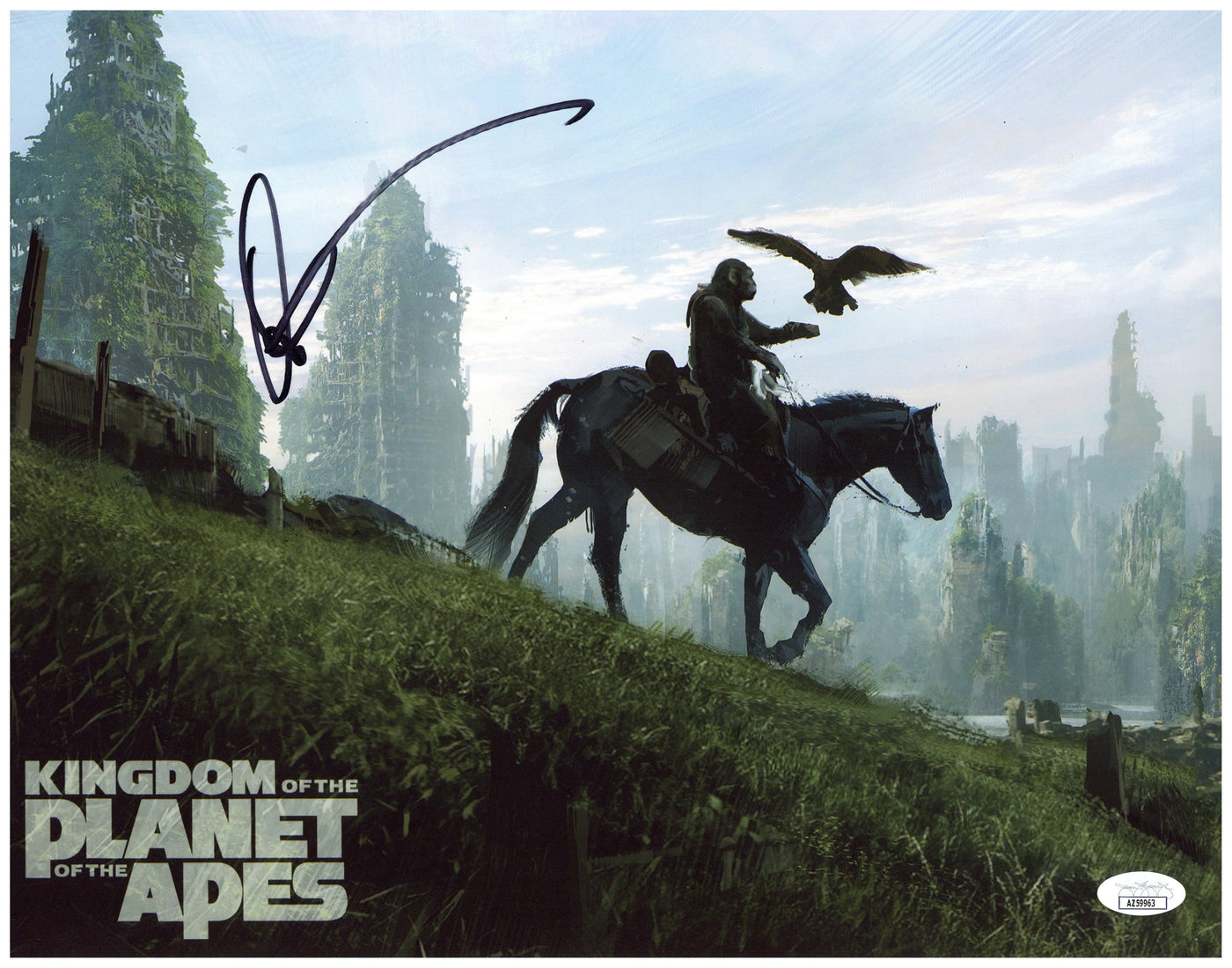 Owen Teague Signed 11x14 Photo Kingdom of the Planet of the Apes Autographed JSA