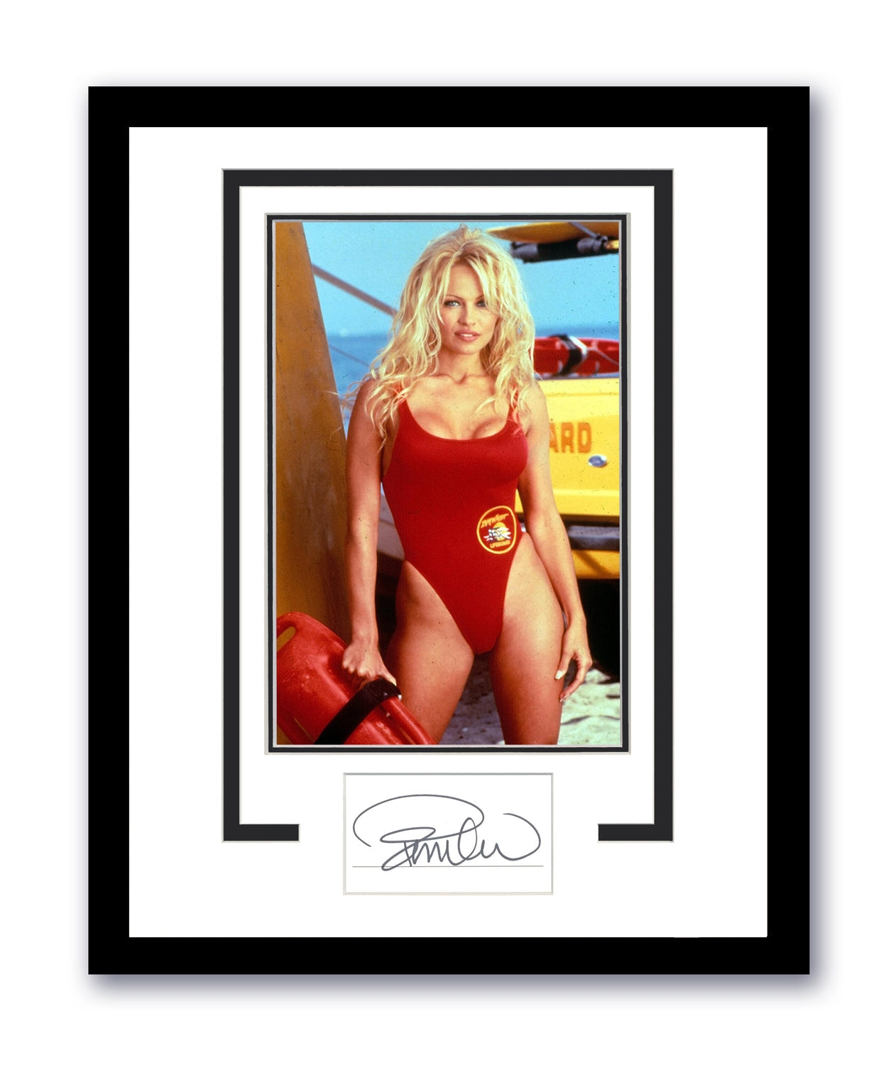 Pamela Anderson Signed Cut 11x14 Baywatch CJ Parker Autographed Authentic ACOA 2