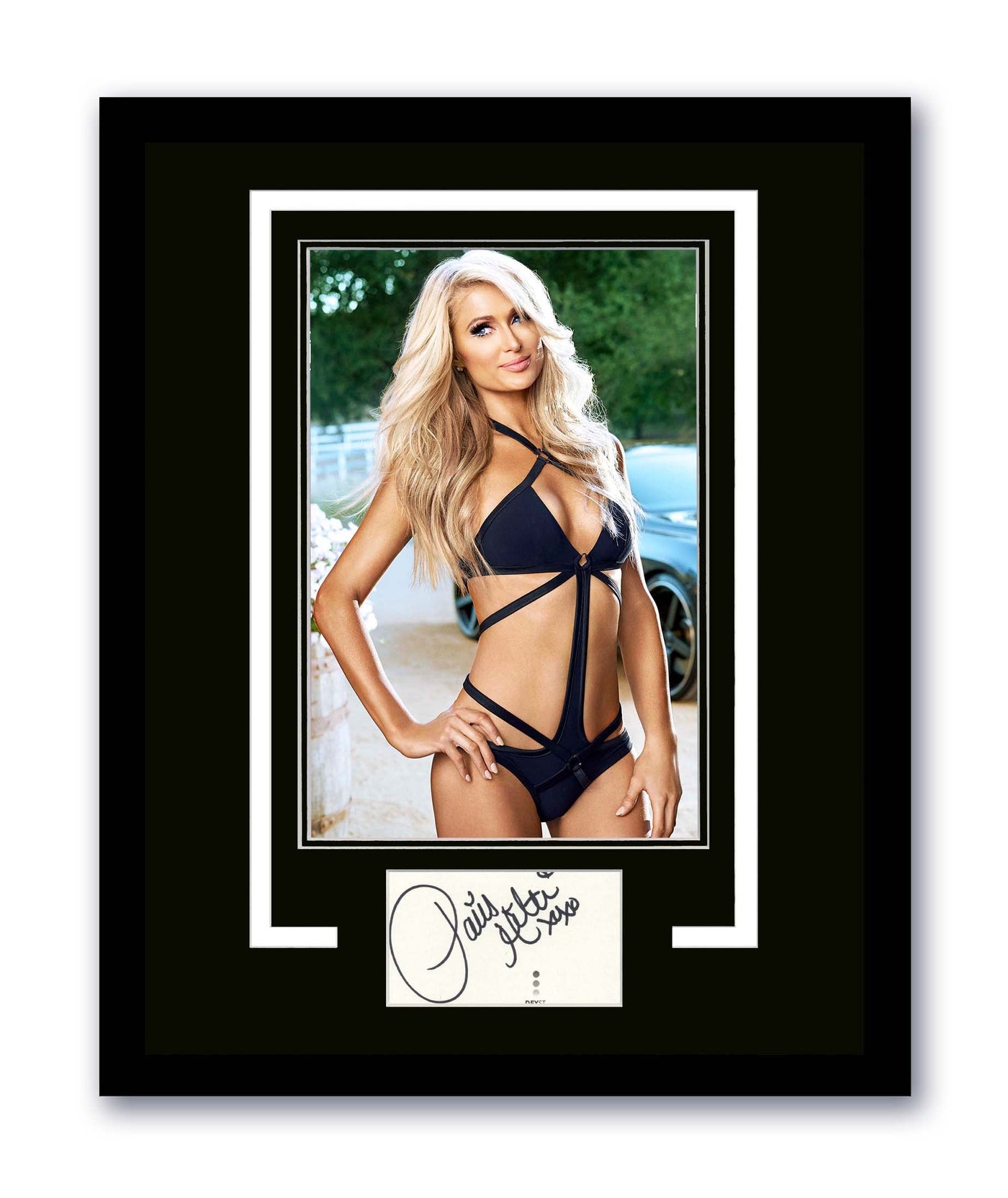 Paris Hilton Signed Cut 11x14 Frame Autographed Wall Display JSA COA