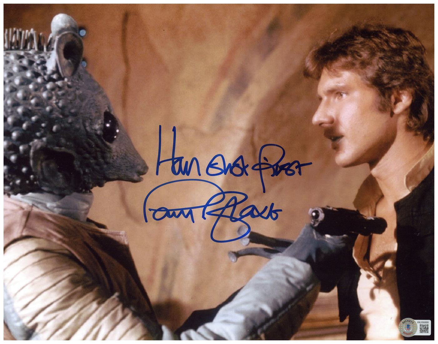 Paul Blake Signed 11x14 Photo Star Wars Greedo Autographed BAS COA