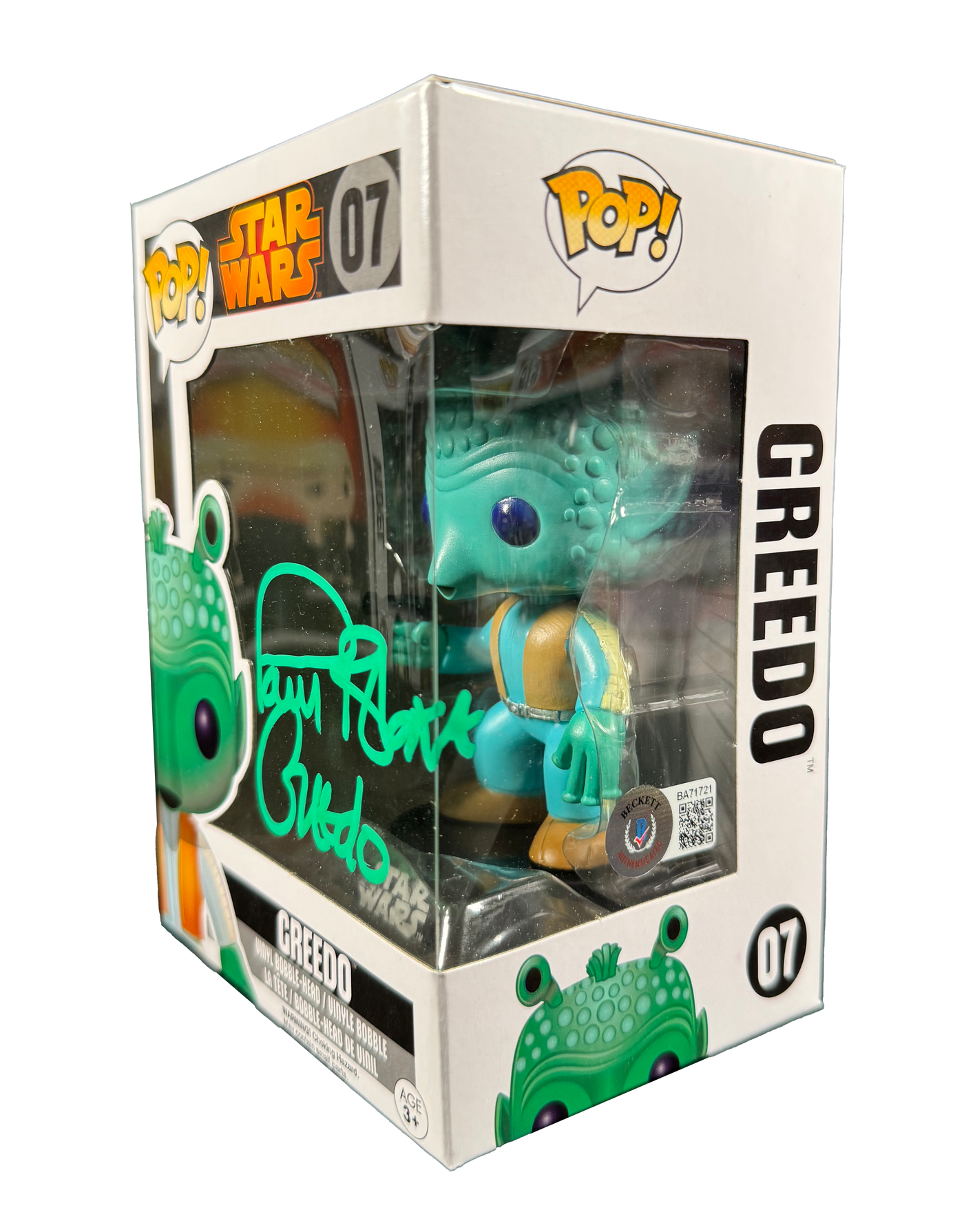 Paul Blake Signed Funko POP Star Wars Greedo Autographed BAS COA 2