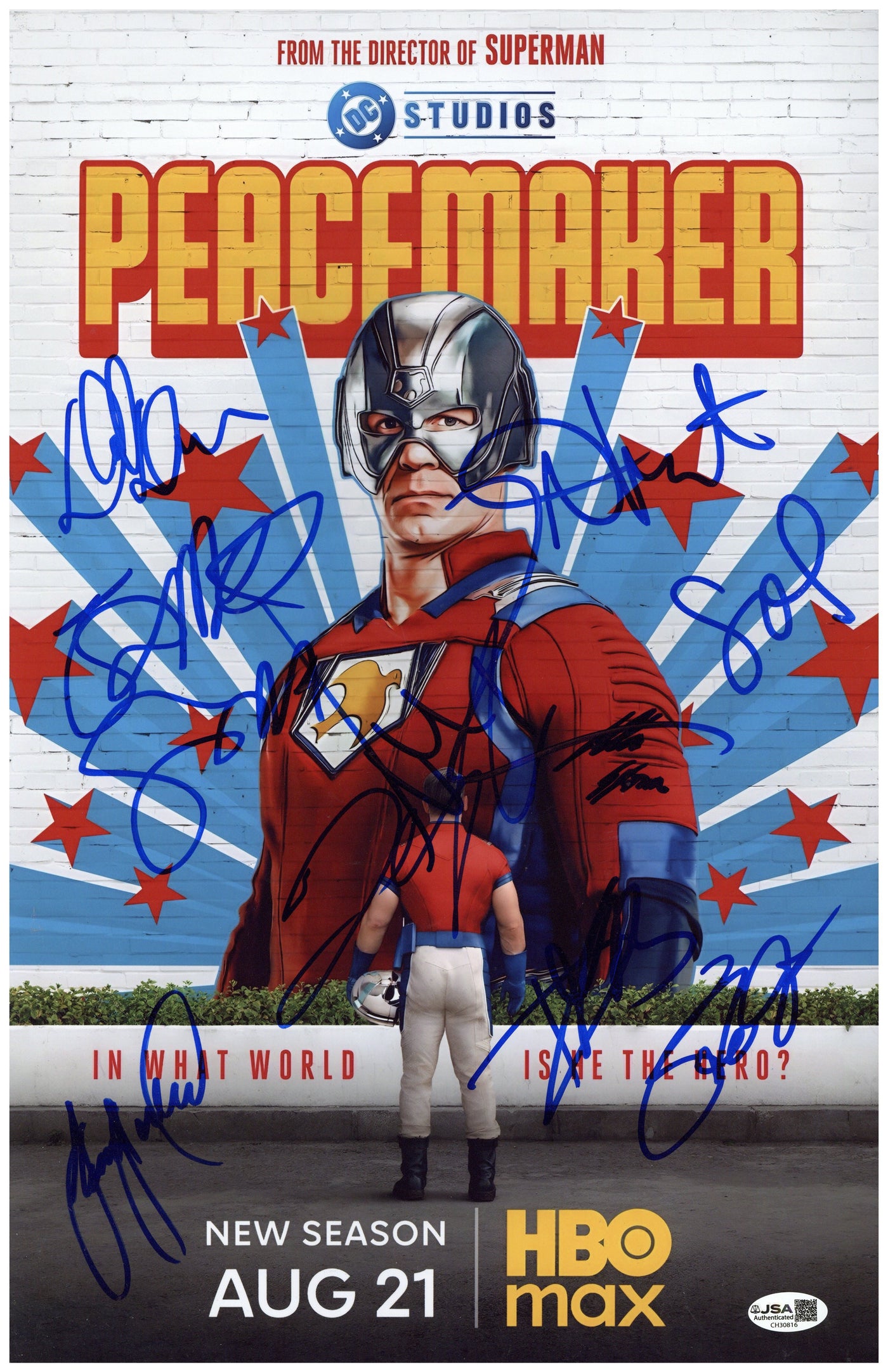 Peacemaker Cast Signed 11x17 Photo Signed by 9 James Gunn Autographed JSA COA 2