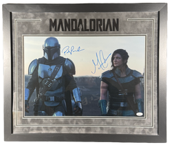 Image of Pedro Pascal Gina Carano Signed 16x20 The Mandalorian Custom Framed JSA COA