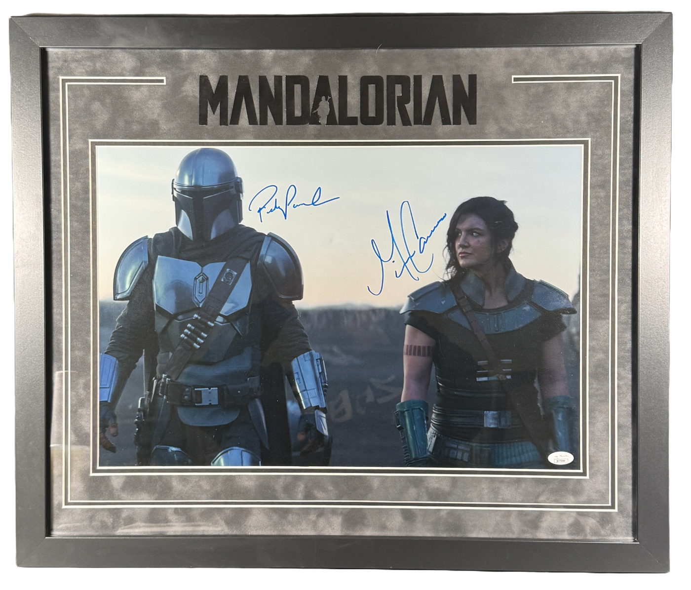 Pedro Pascal Gina Carano Signed 16x20 The Mandalorian Custom Framed JSA COA