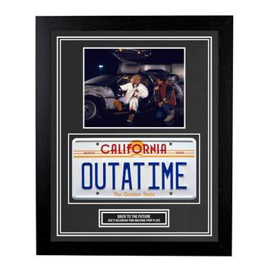 Back to the Future Movie Prop Custom Frame DeLorean License Plate Display