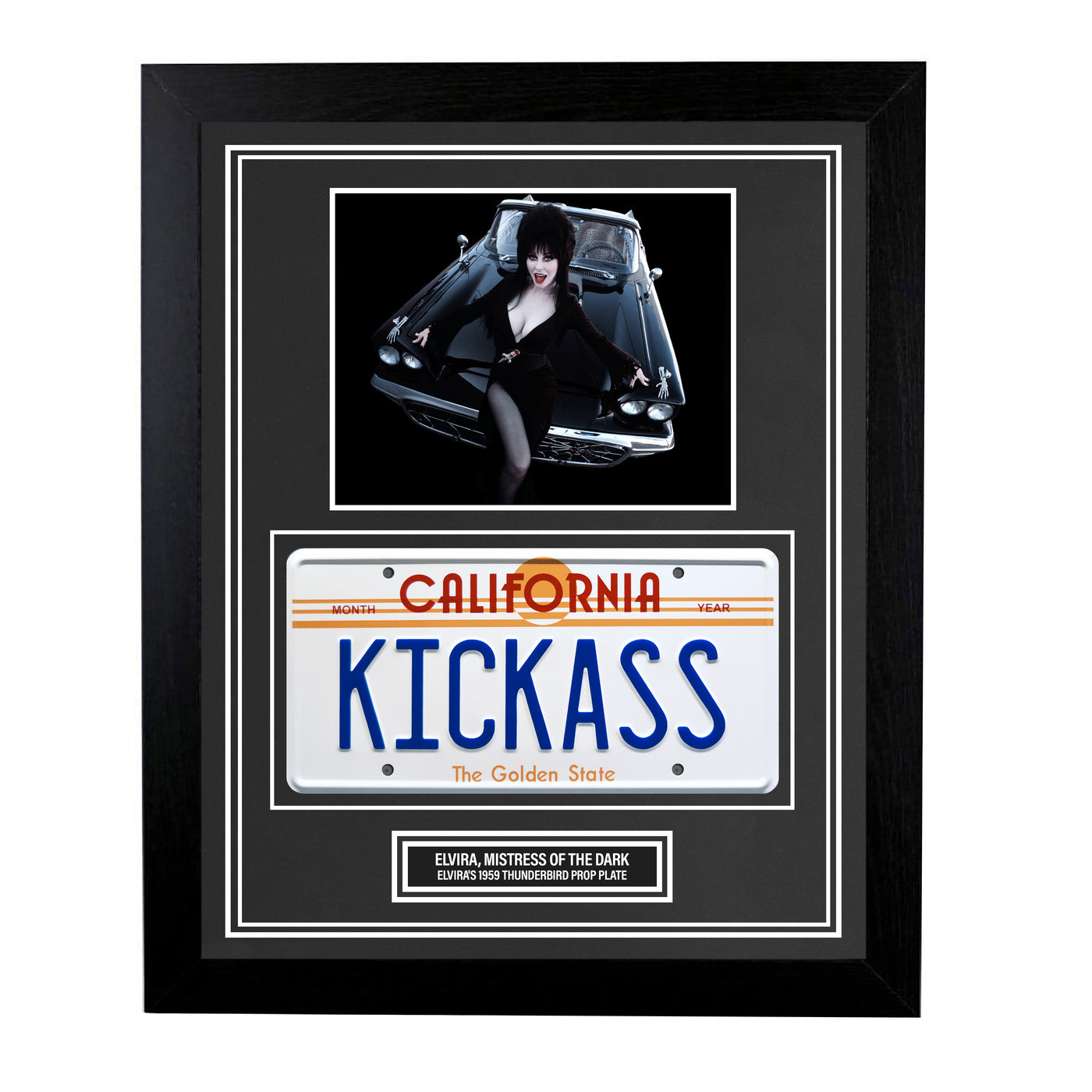 Elvira Kickass California License Plate Custom Frame Movie Prop Display