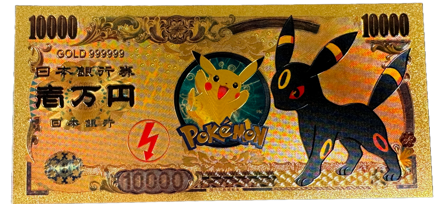 Pokemon Gold Prop Bank Note- Eeveelutions Eevee Vaporeon Jolteon